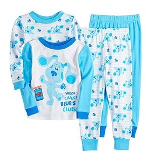 Nickelodeon Blue’s Clues 4-Piece Mix & Match Long Sleeve & Pant Pajama Set Sz 3T